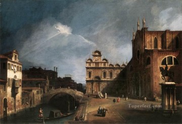 街並み Painting - サンティ・ジョヴァンニ・エ・パオロとスクオラ・ディ・サン・マルコ 1726 カナレット ヴェネツィア